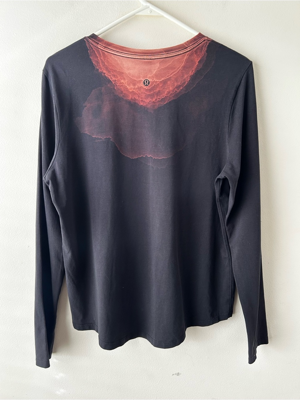 Lululemon Long Sleeve Tee T-Shirt Black Rust 10